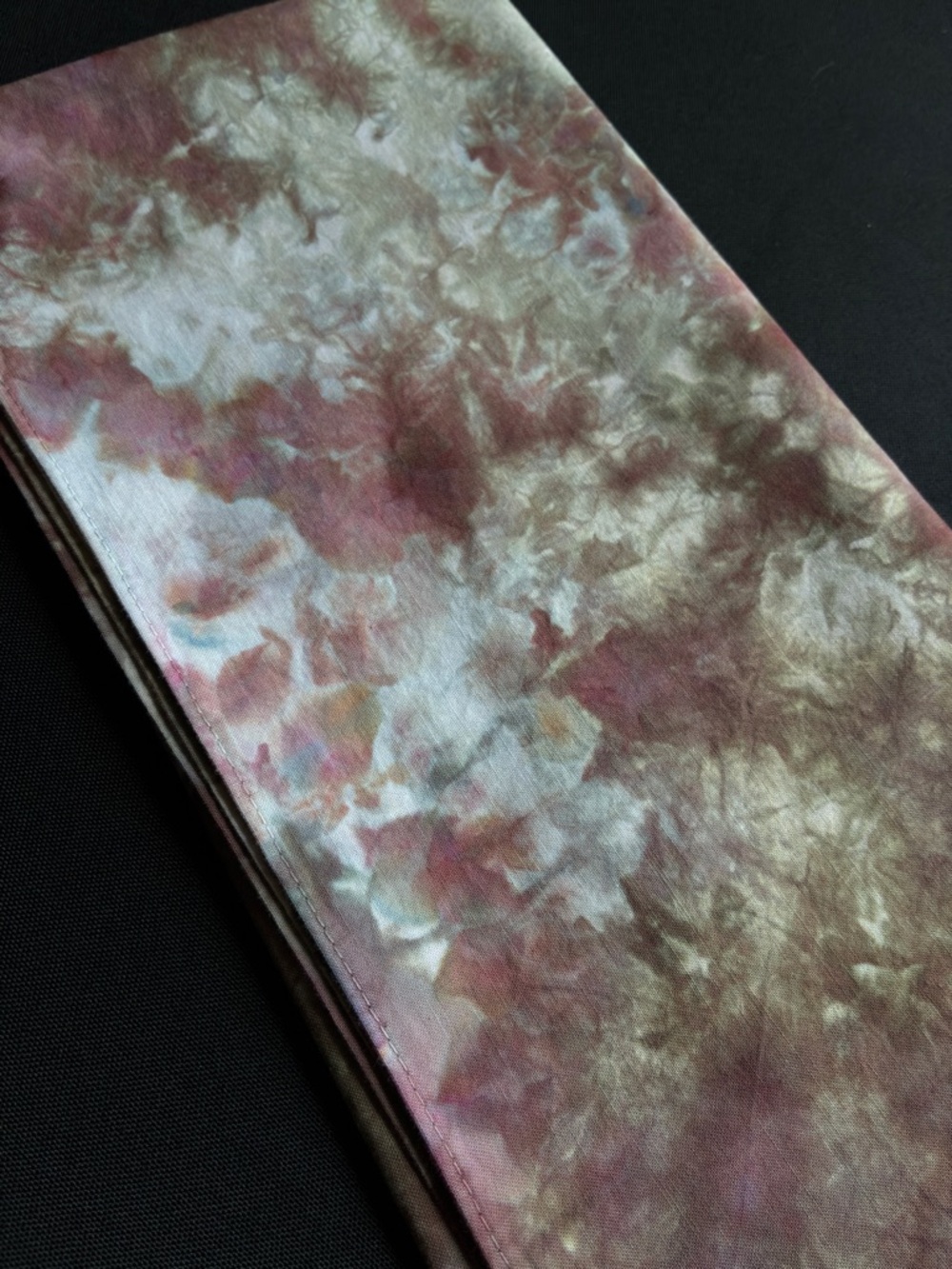 Ice Tie-Dye Bandana in Mauves and Greens